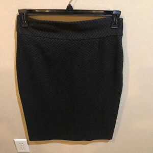 Grace Elements Chevron Print Grey and Black Woven Pencil Skirt side Zipper-8